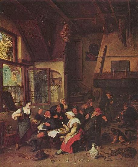 Cornelis Dusart Tavern Scene France oil painting art